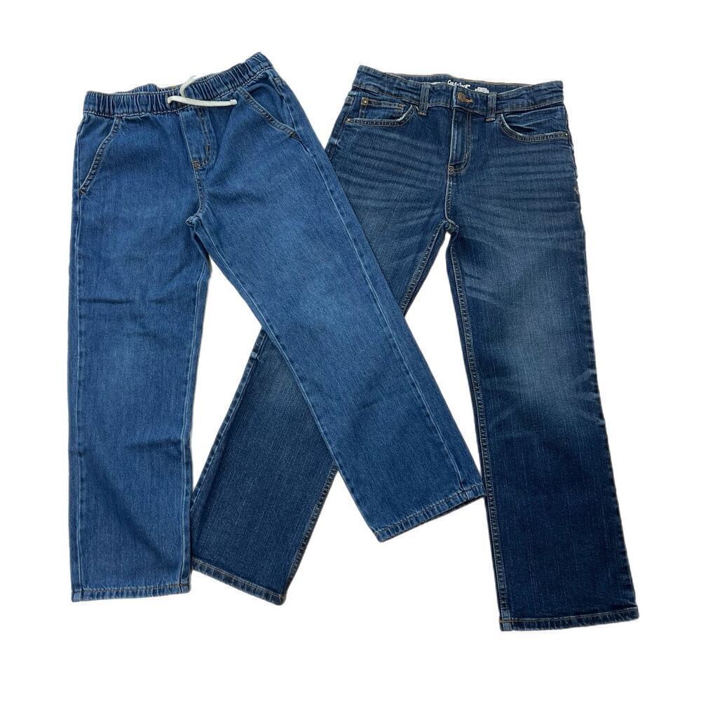 Cat & Jack Boy's 12 Straight Jeans Lot Stretch Cotton Blend Casual Classic Blue